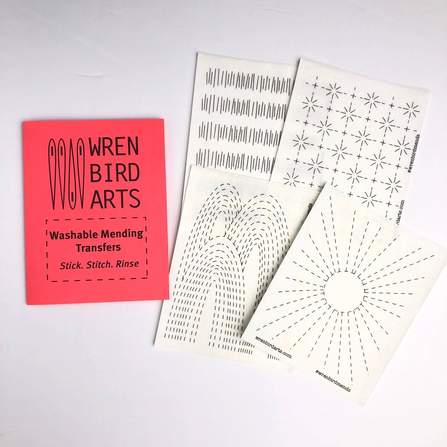 Washable Mending Transfers Set #2 Red Patterns - SLOLife Studio & Mercantile