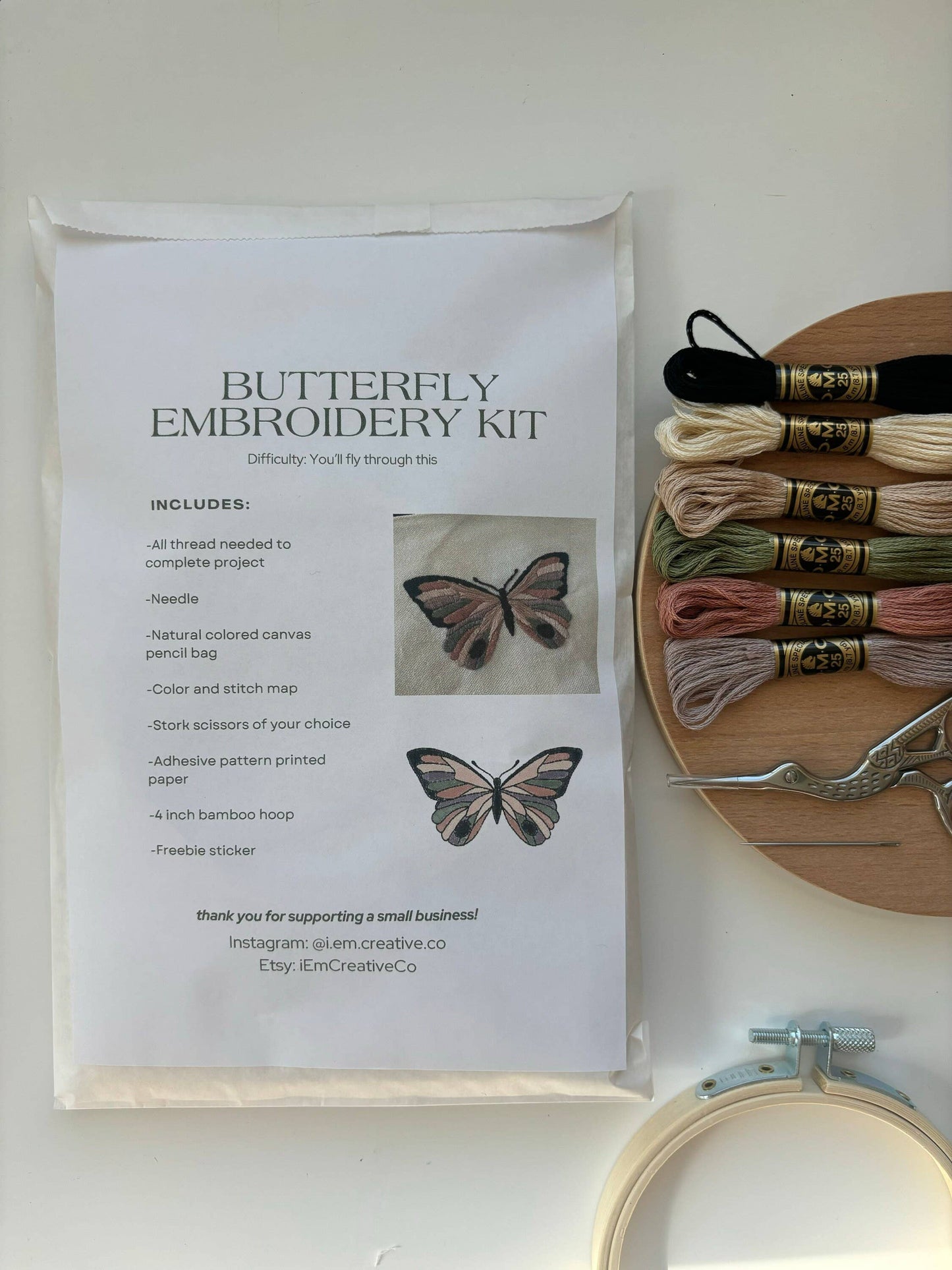Butterfly DIY Embroidery Kit - SLOLife Studio & Mercantile