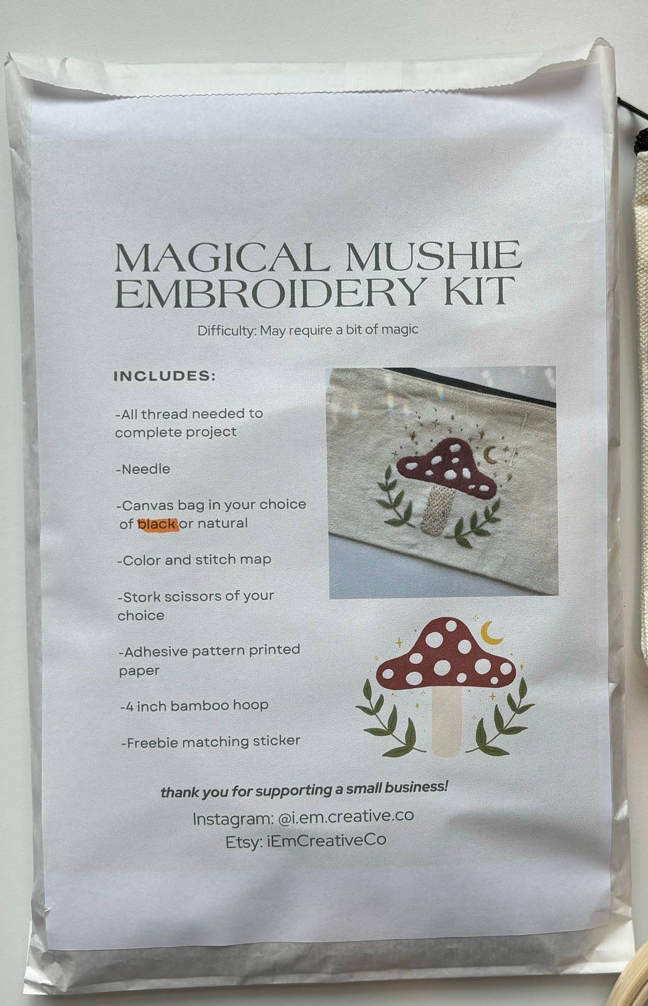 Mushie DIY Embroidery Kit - SLOLife Studio & Mercantile