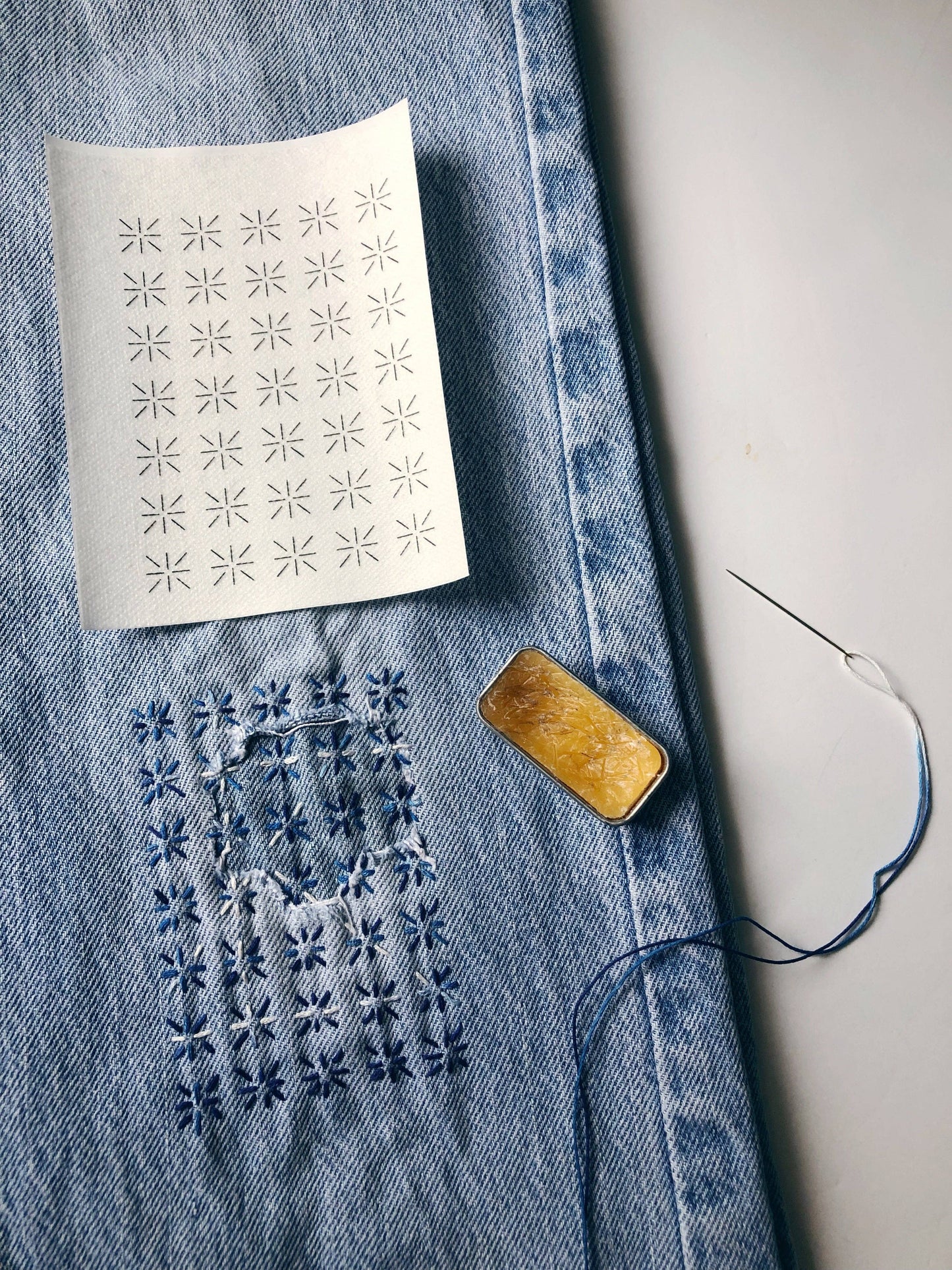 Washable Mending Patterns #1 Blue - SLOLife Studio & Mercantile