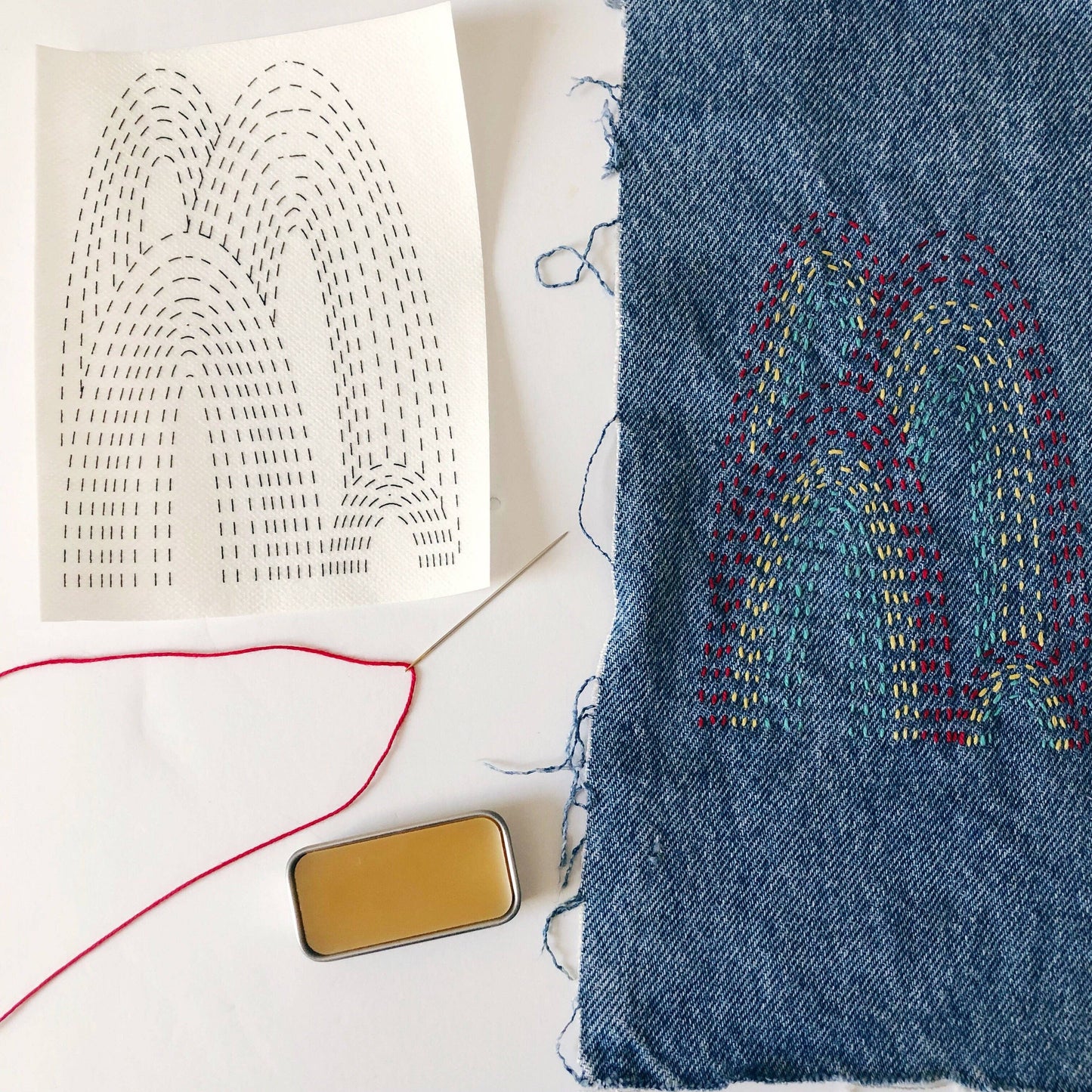 Washable Mending Transfers Set #2 Red Patterns - SLOLife Studio & Mercantile