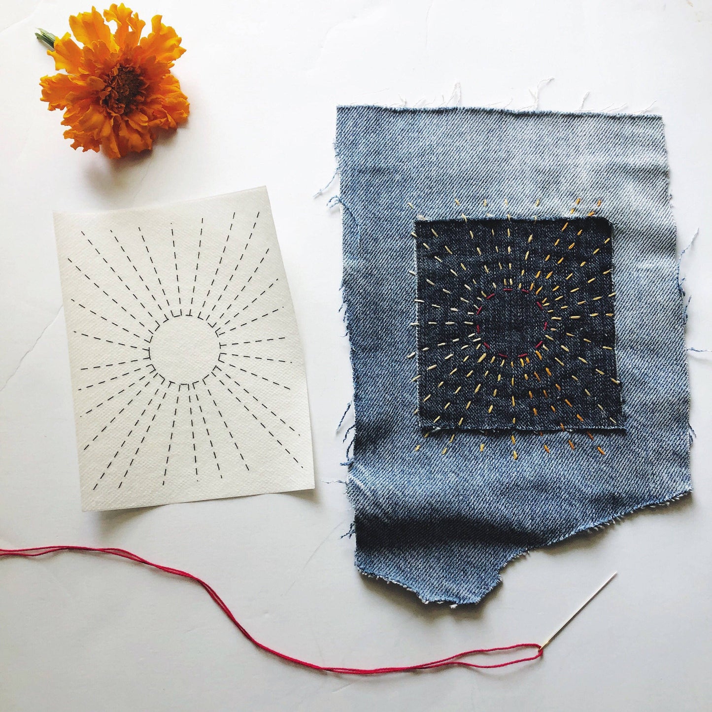 Washable Mending Transfers Set #2 Red Patterns - SLOLife Studio & Mercantile