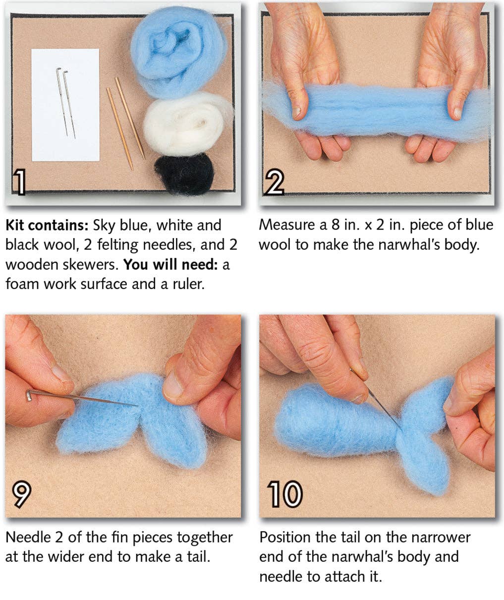 Narwhal Felting Kit - SLOLife Studio & Mercantile