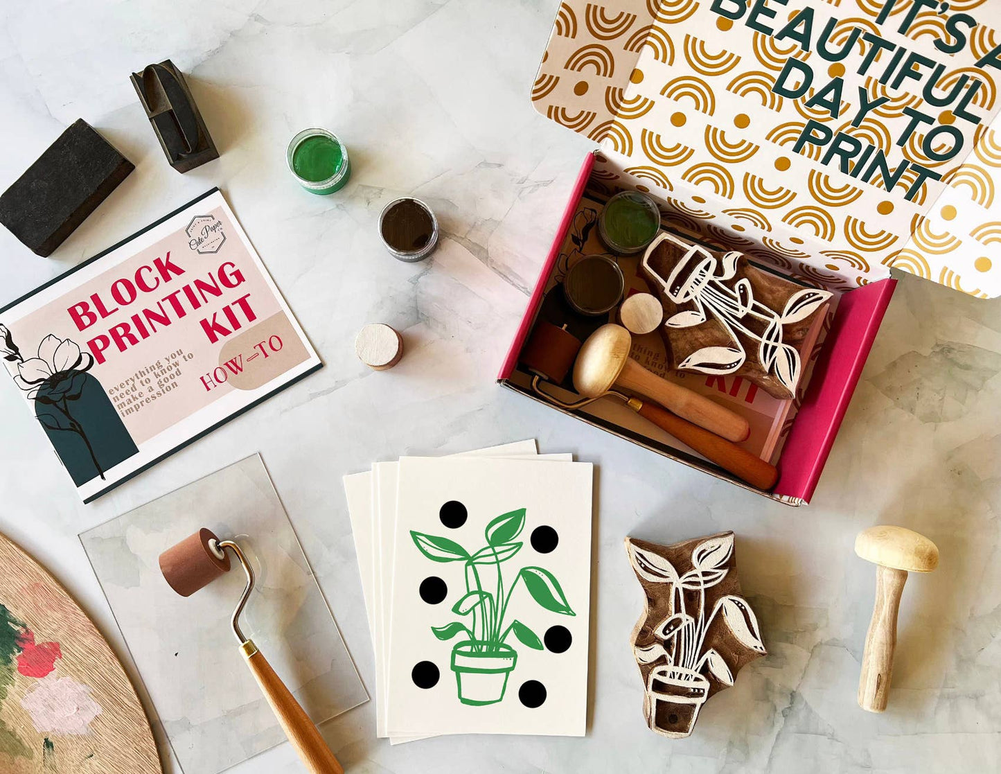 Potted Plants Wood Block Printing kit - SLOLife Studio & Mercantile