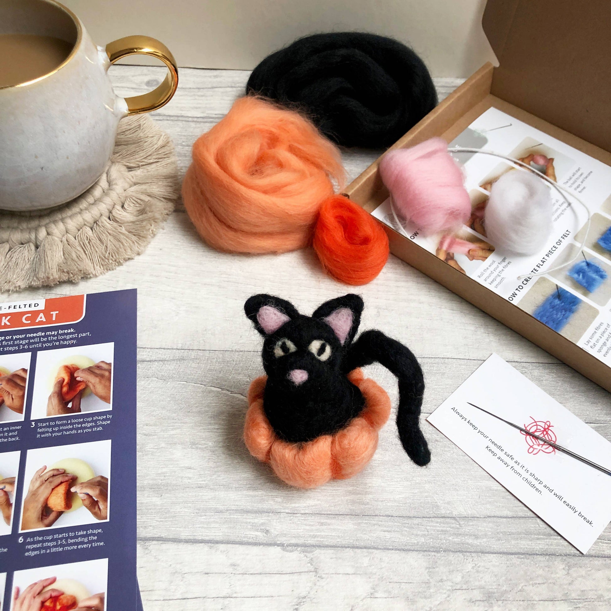 Needle Felted Black Cat - SLOLife Studio & Mercantile