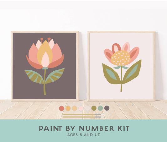 Flowers Paint by Number Kit + Easel for Kids - SLOLife Studio & Mercantile