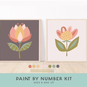 Flowers Paint by Number Kit + Easel for Kids - SLOLife Studio & Mercantile