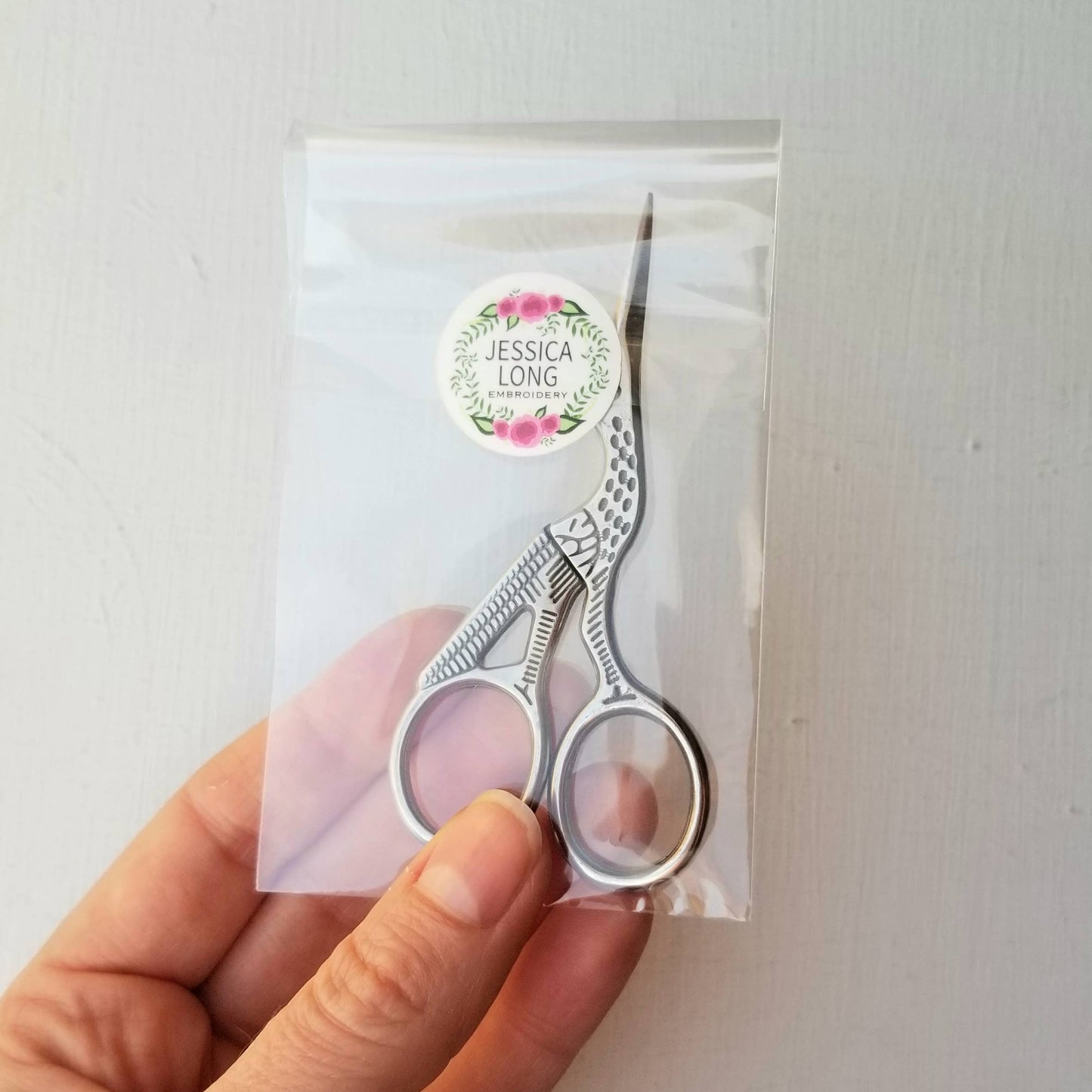 Classic Stork Hand Embroidery Scissors
