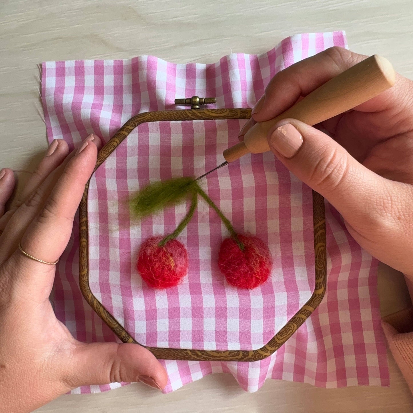 Very Cherry Painting With Wool Kit