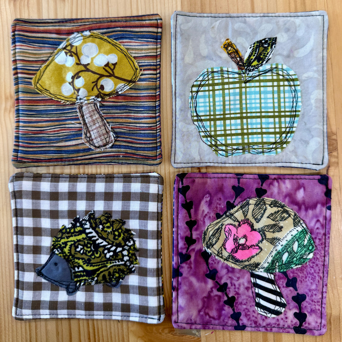 Free Motion Embroidery Autumn Coasters