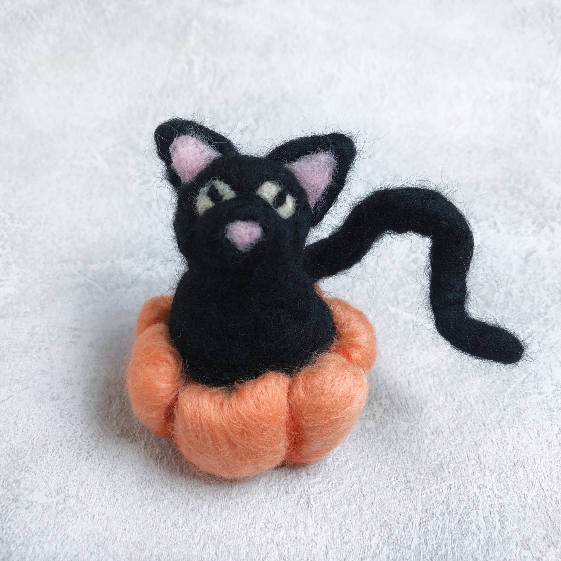 Needle Felted Black Cat - SLOLife Studio & Mercantile