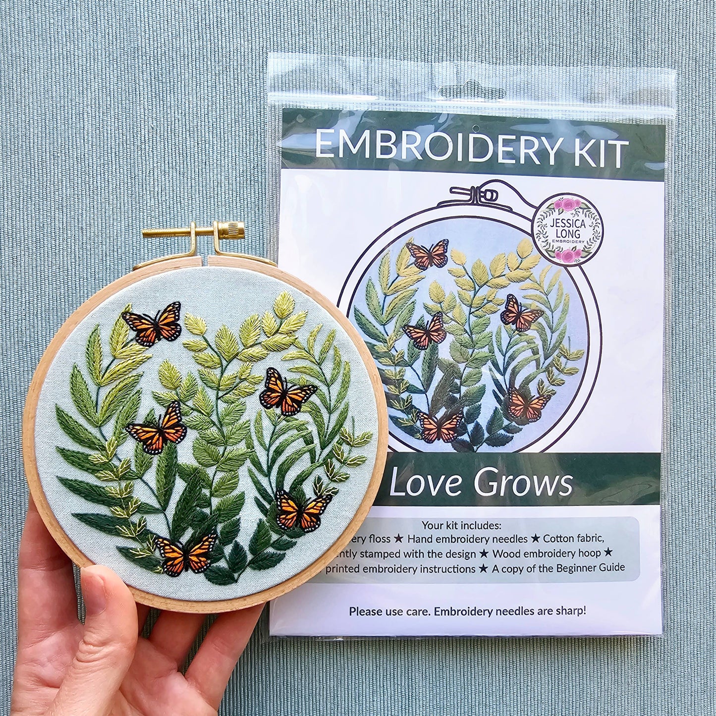 "Love Grows" Butterfly Embroidery Kit