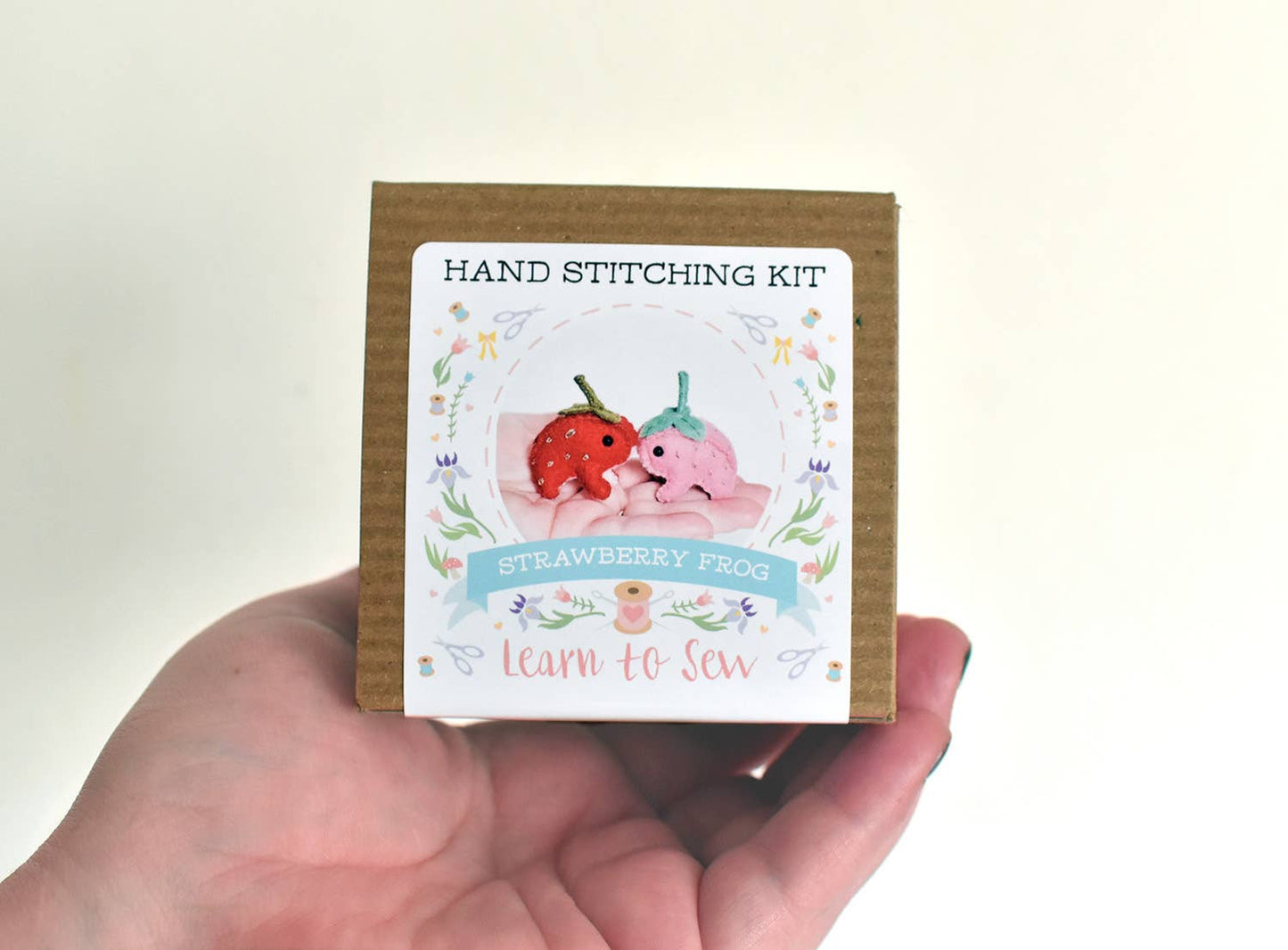 Felt Strawberry Frogs Mini Plush