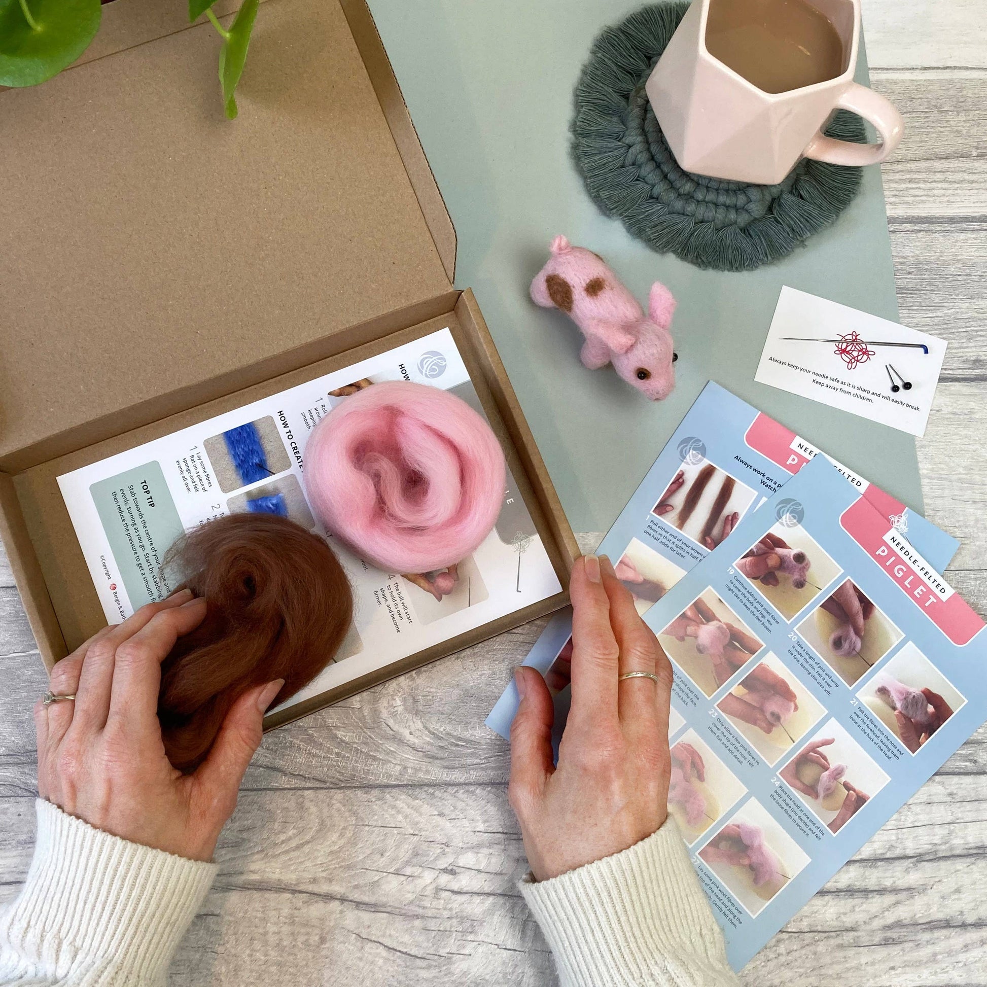 Needle Felting Piglet Kit - SLOLife Studio & Mercantile