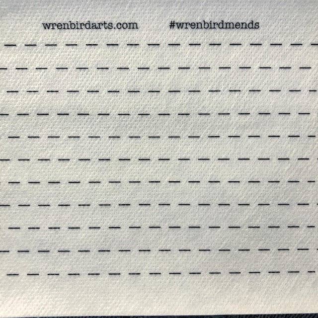 Simple Lined Sashiko Style Mending Patterns