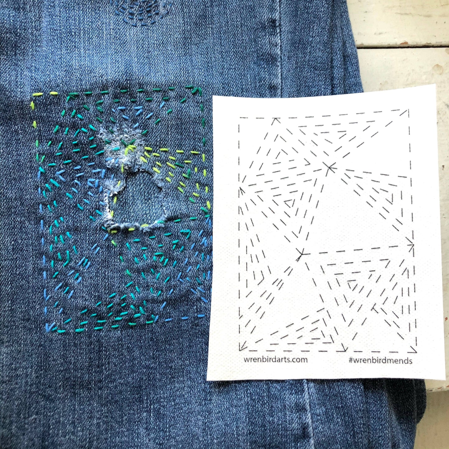 Washable Mending Transfers #4 Green Patterns - SLOLife Studio & Mercantile