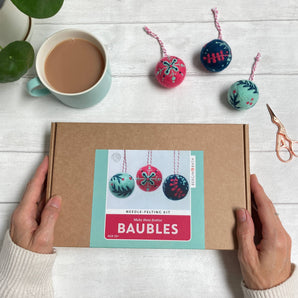 Needle Felting Kit -  Christmas Baubles