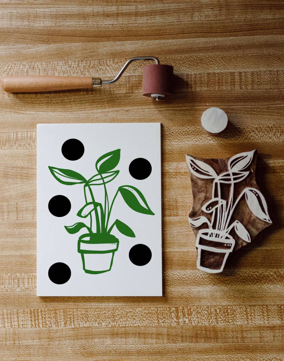 Potted Plants Wood Block Printing kit - SLOLife Studio & Mercantile