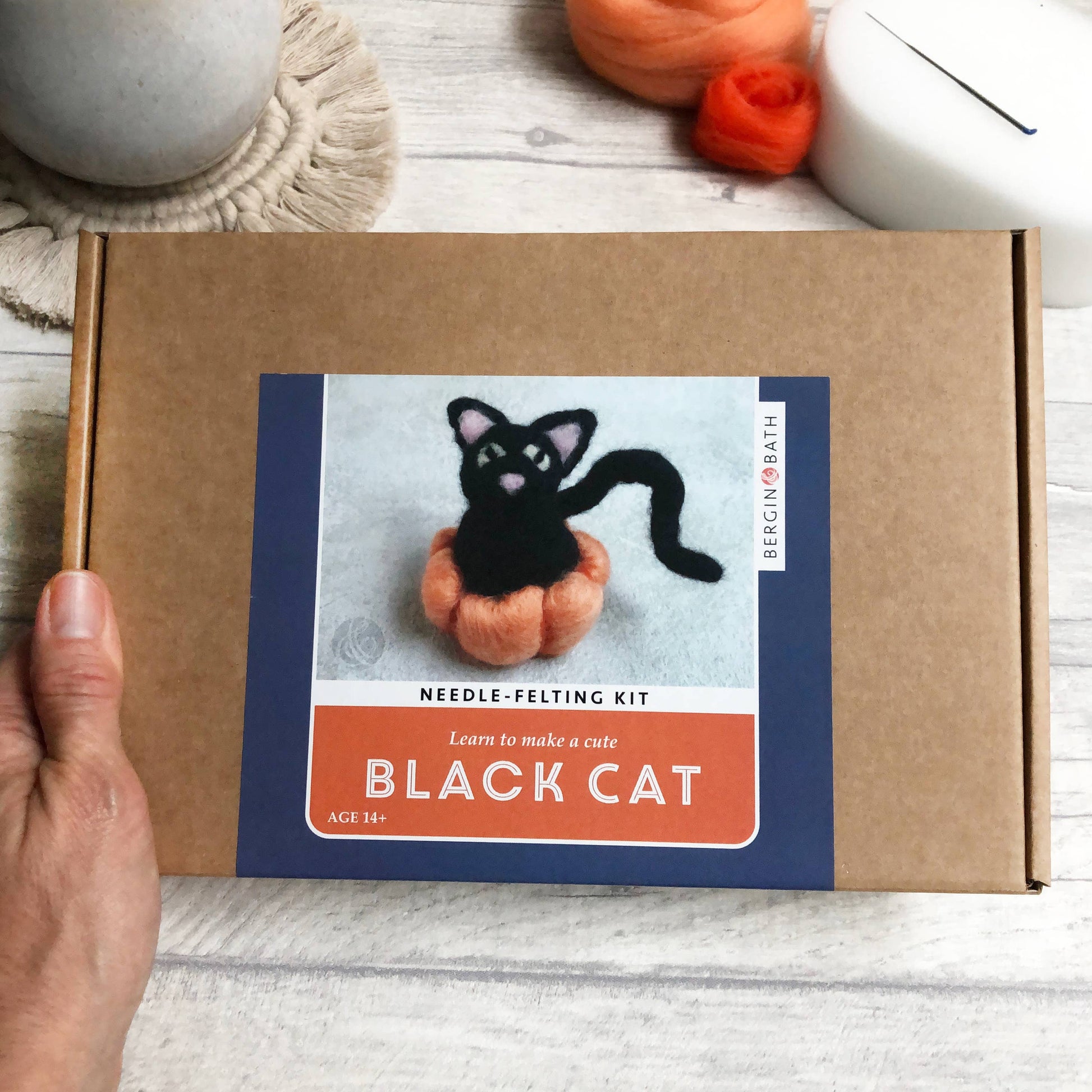 Needle Felted Black Cat - SLOLife Studio & Mercantile