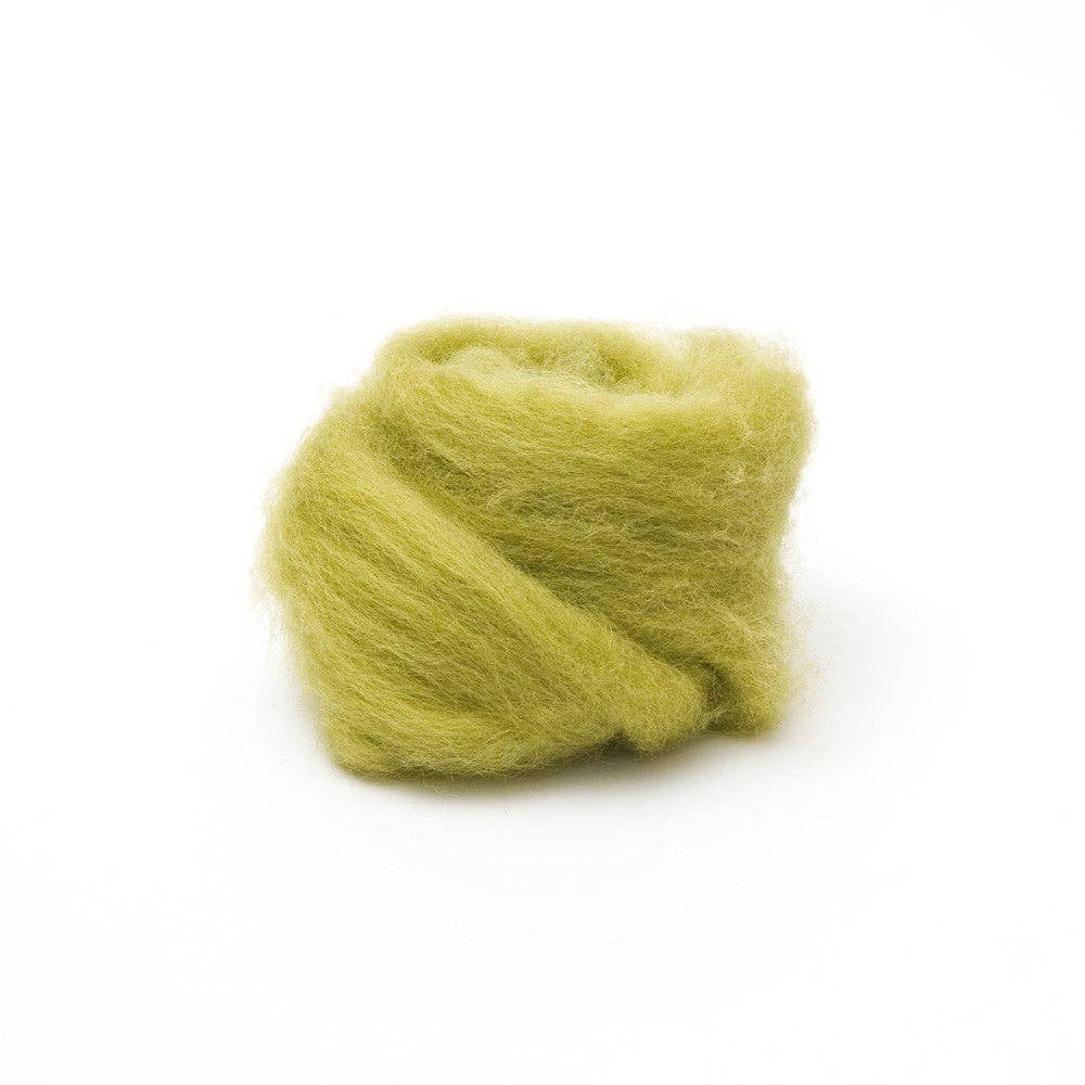 Lima Bean Corriedale Wool Roving 1 oz.
