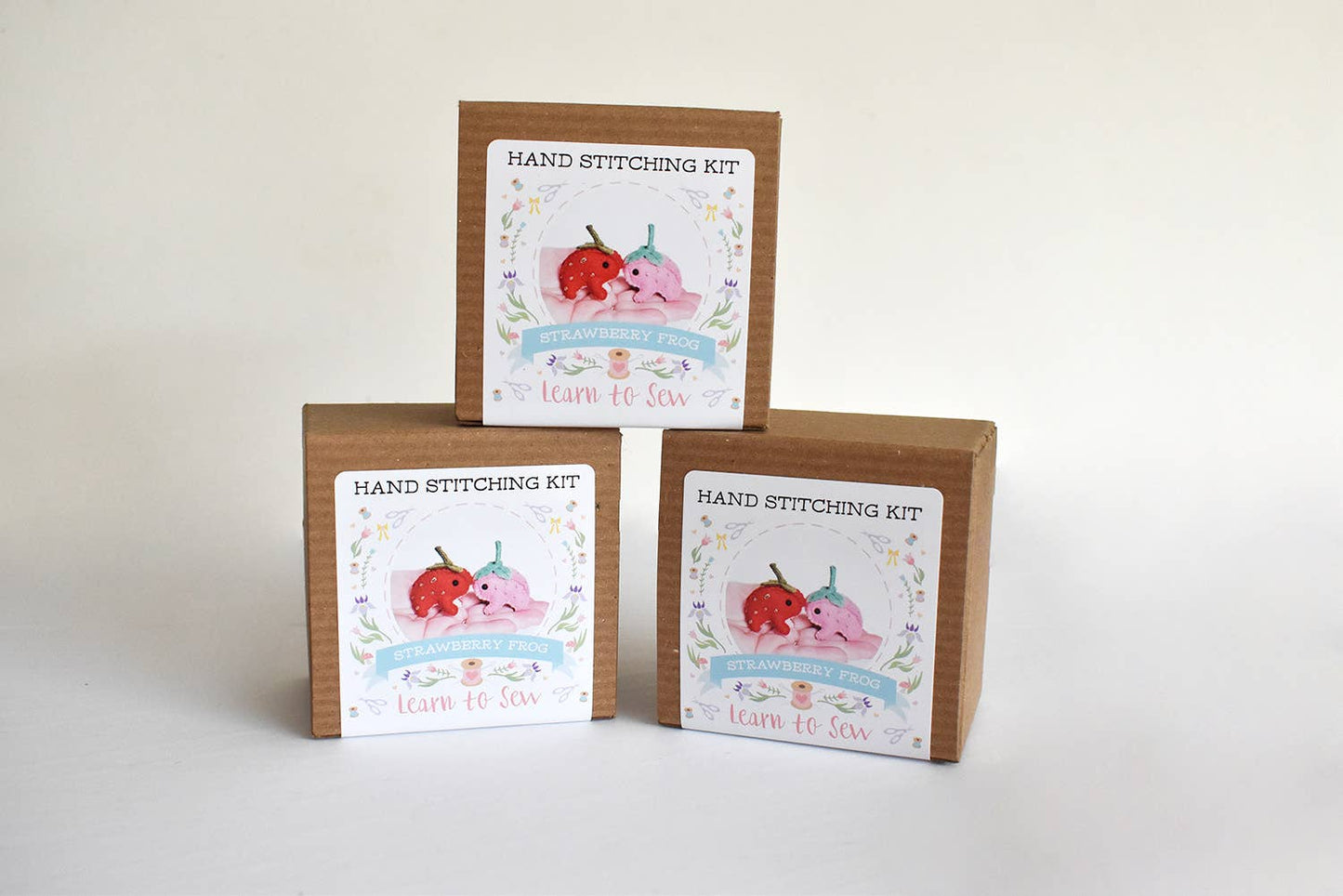 Felt Strawberry Frogs Mini Plush