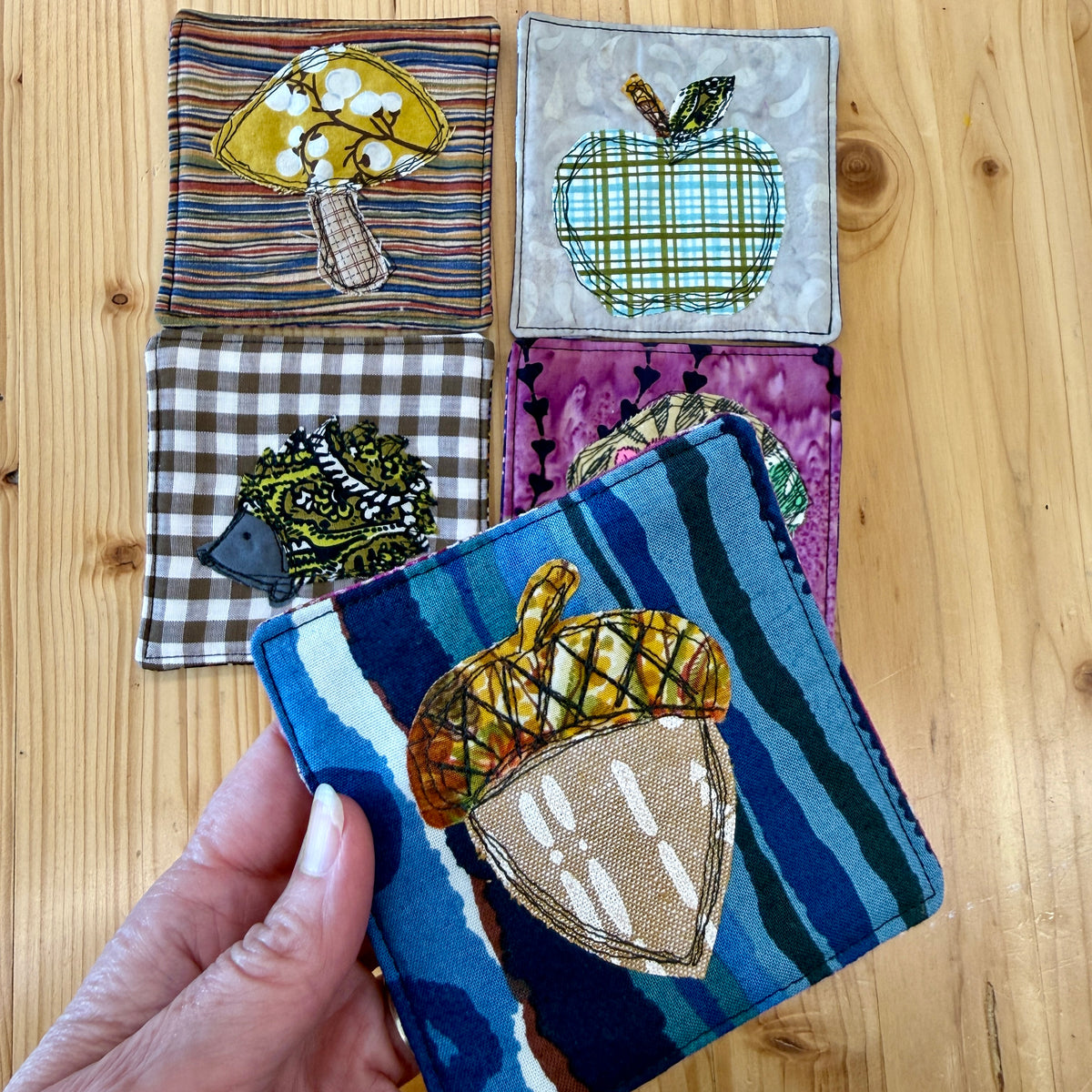 Free Motion Embroidery Autumn Coasters