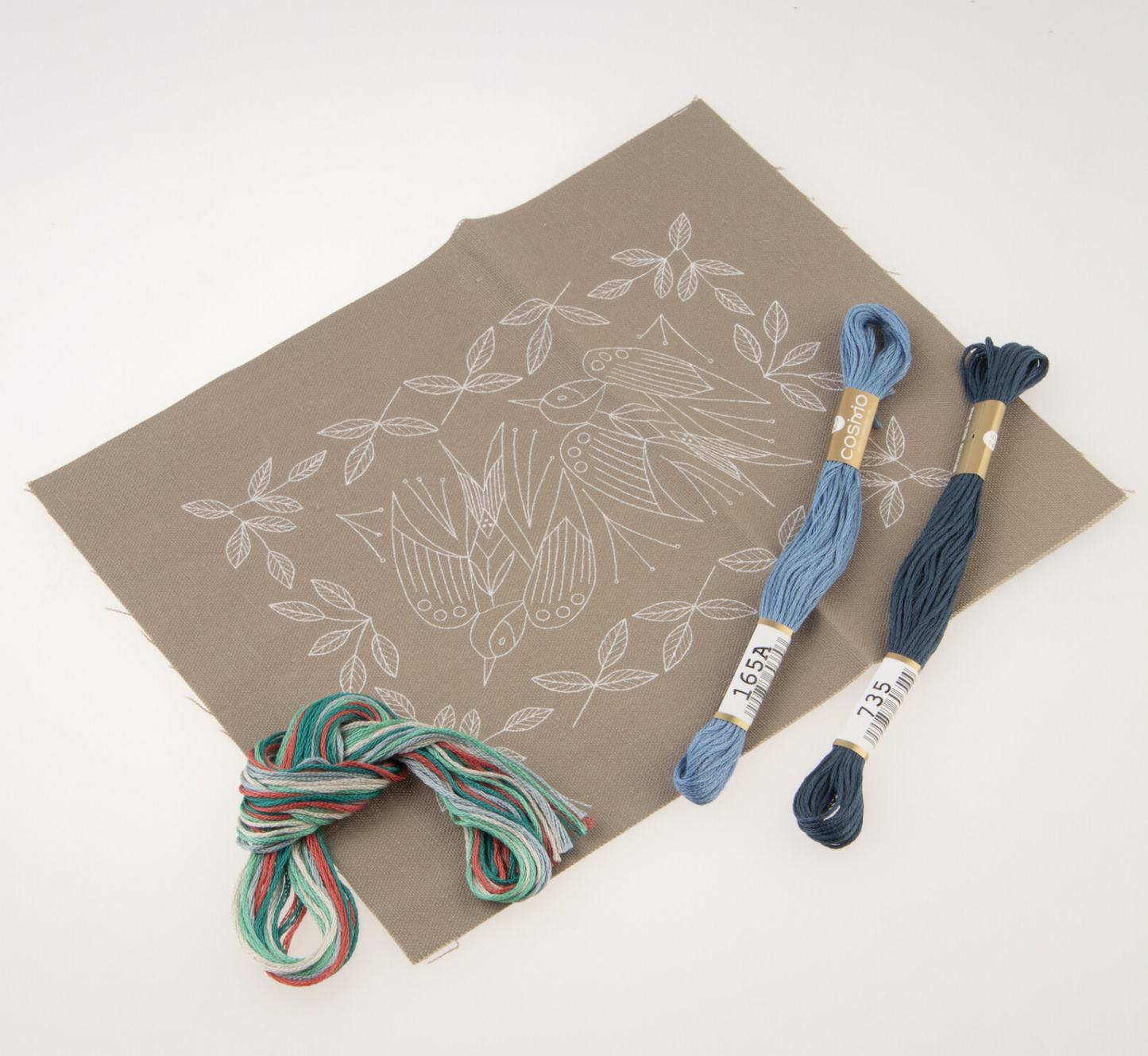 Swallows and Plants Embroidery Kit