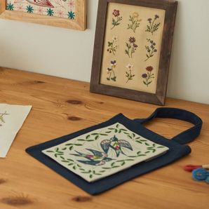 Swallows and Plants Embroidery Kit