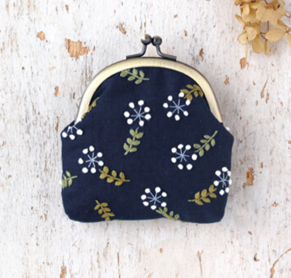 Botanical Embroidery Coin Purse Kit
