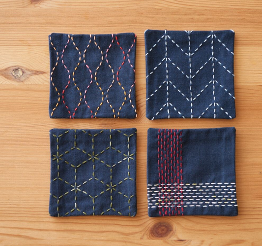 Sashiko Fabric Coaster Set
