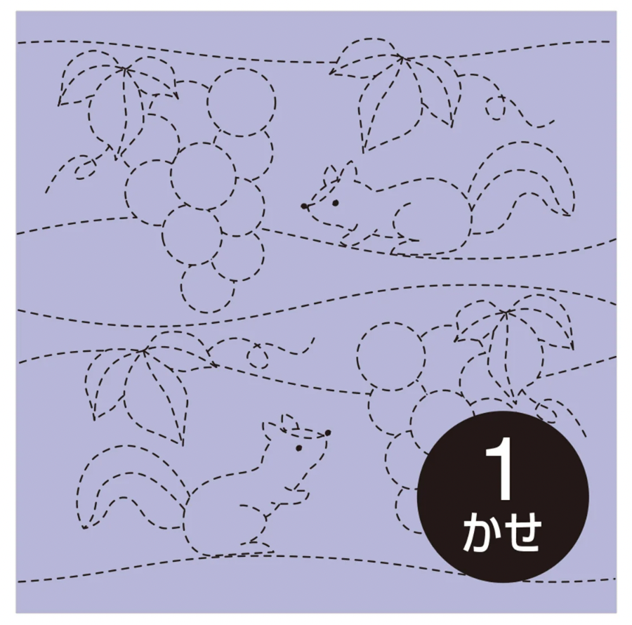Sashiko Sampler Grapes and Squirrels