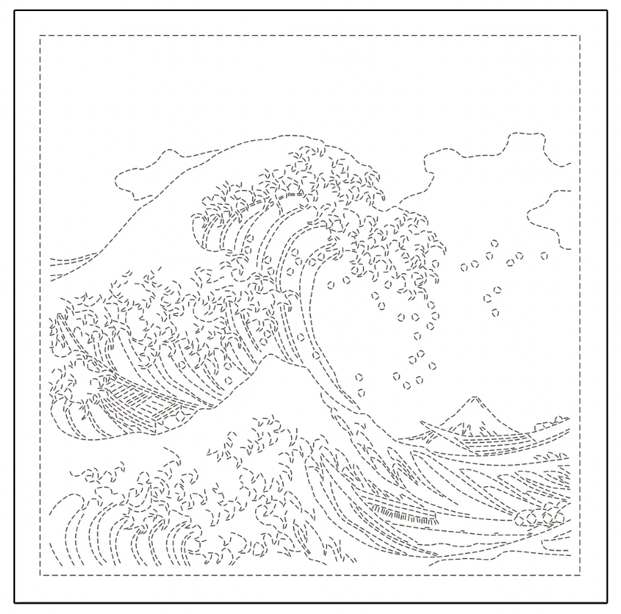 Sashiko Sampler The Great Wave of Kanagawa