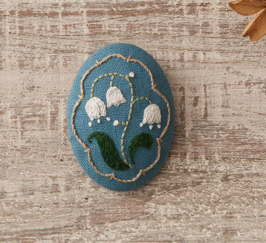 Lily of the Valley Embroidery Brooch Kit