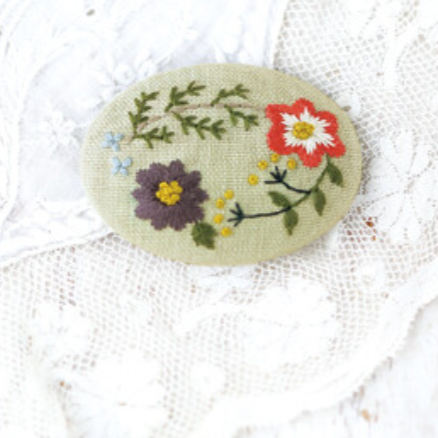 Wild Flower Embroidery Brooch Kit