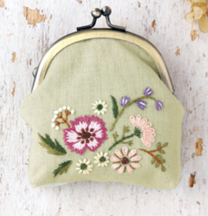 Natural Bouquet Embroidery Coin Purse Kit