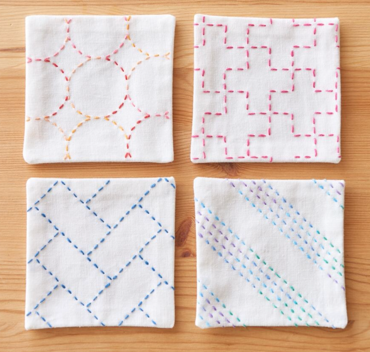 Sashiko Fabric Coaster Set