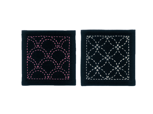 Sashiko sampler Shippo Tsunagi - coasters