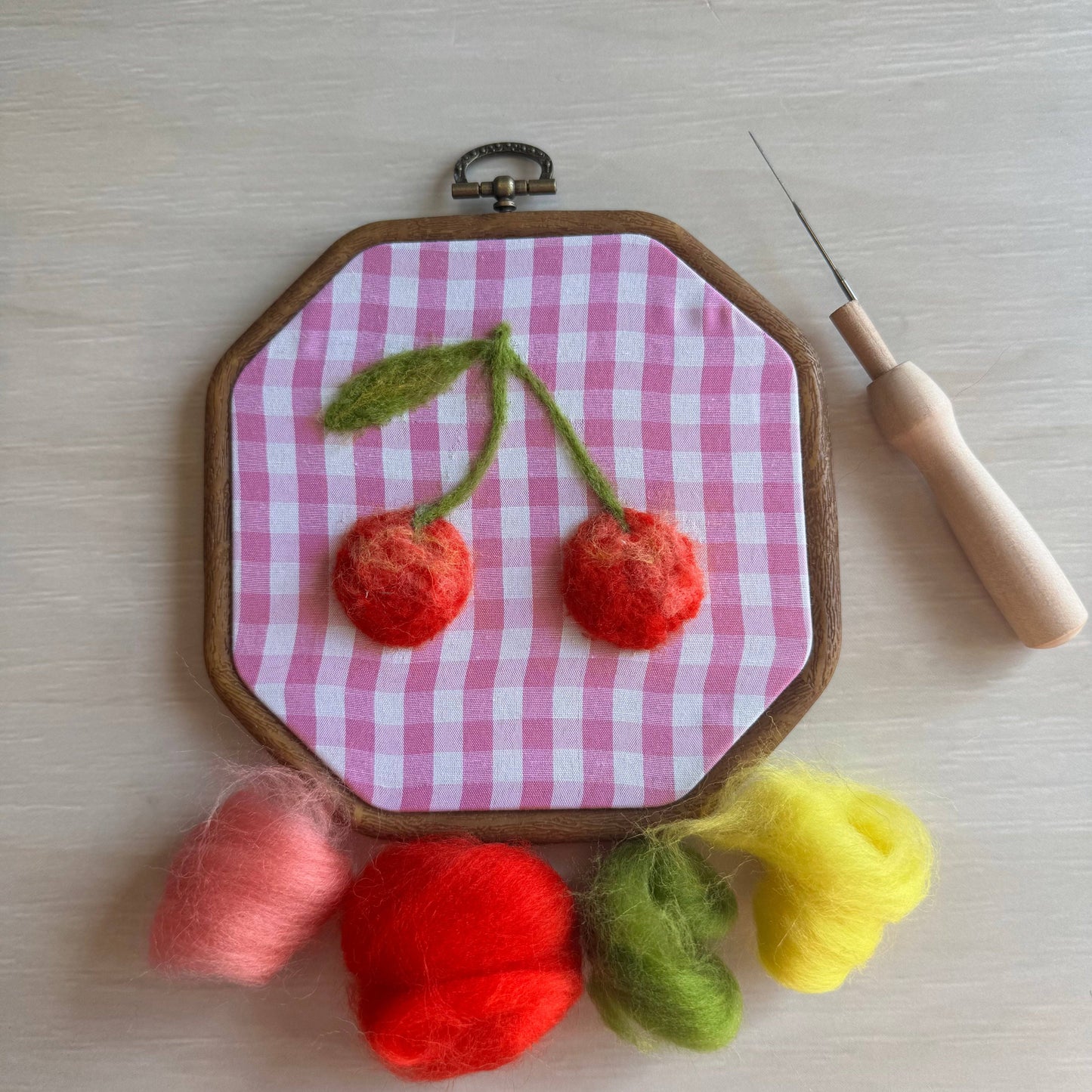 Very Cherry Painting With Wool Kit