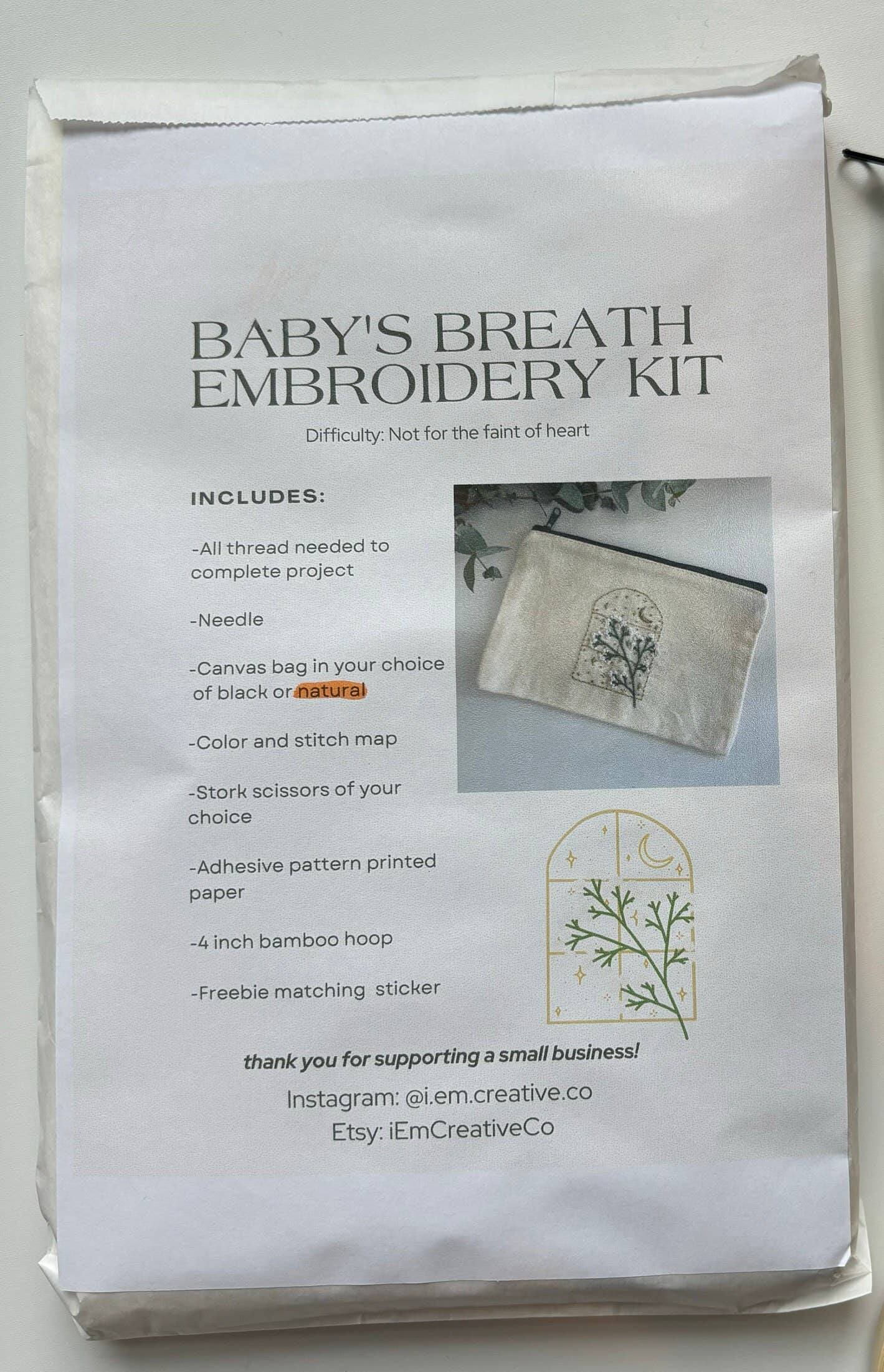Baby's Breath Embroidery Kit - SLOLife Studio & Mercantile