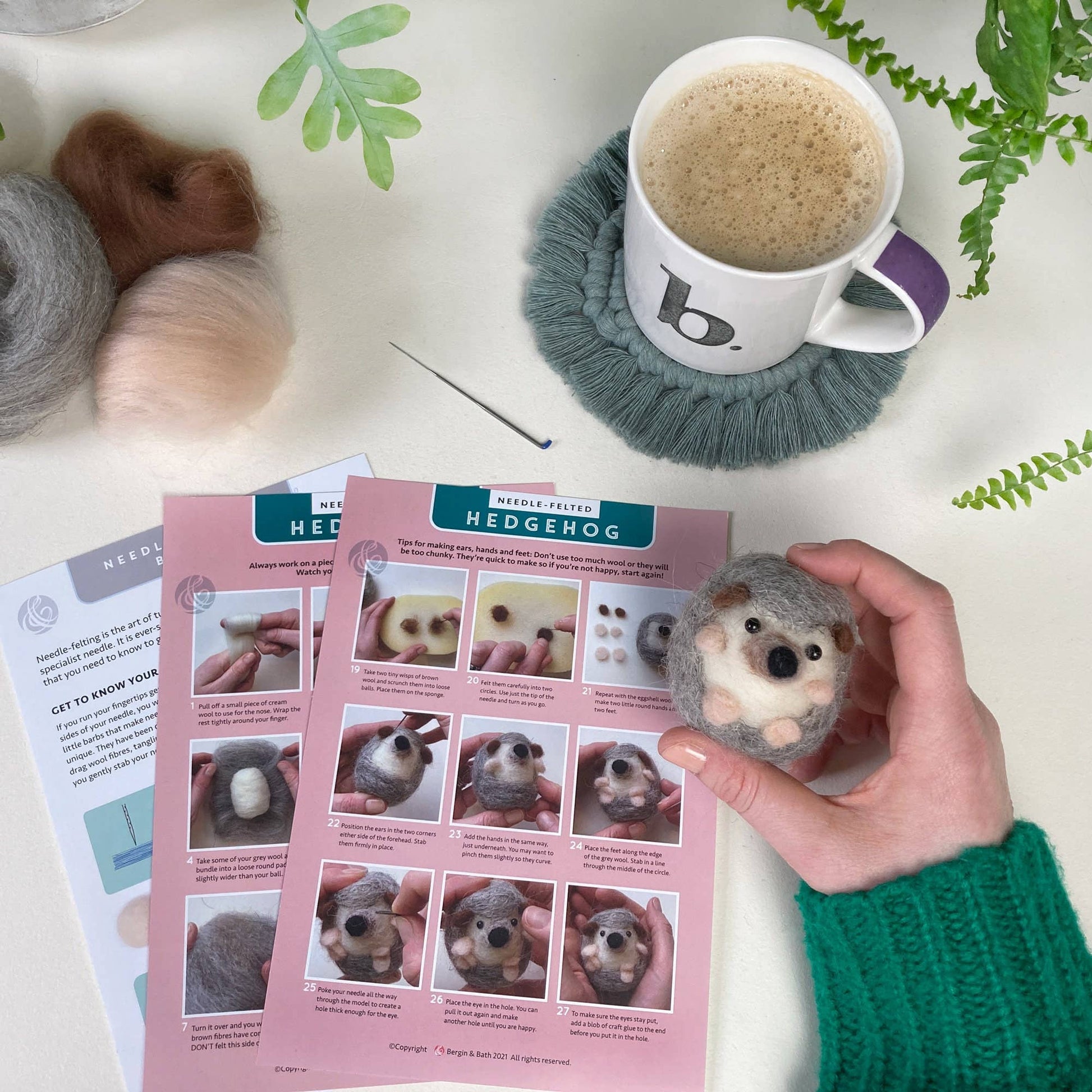 Hedgehog Needle Felting Kit - SLOLife Studio & Mercantile