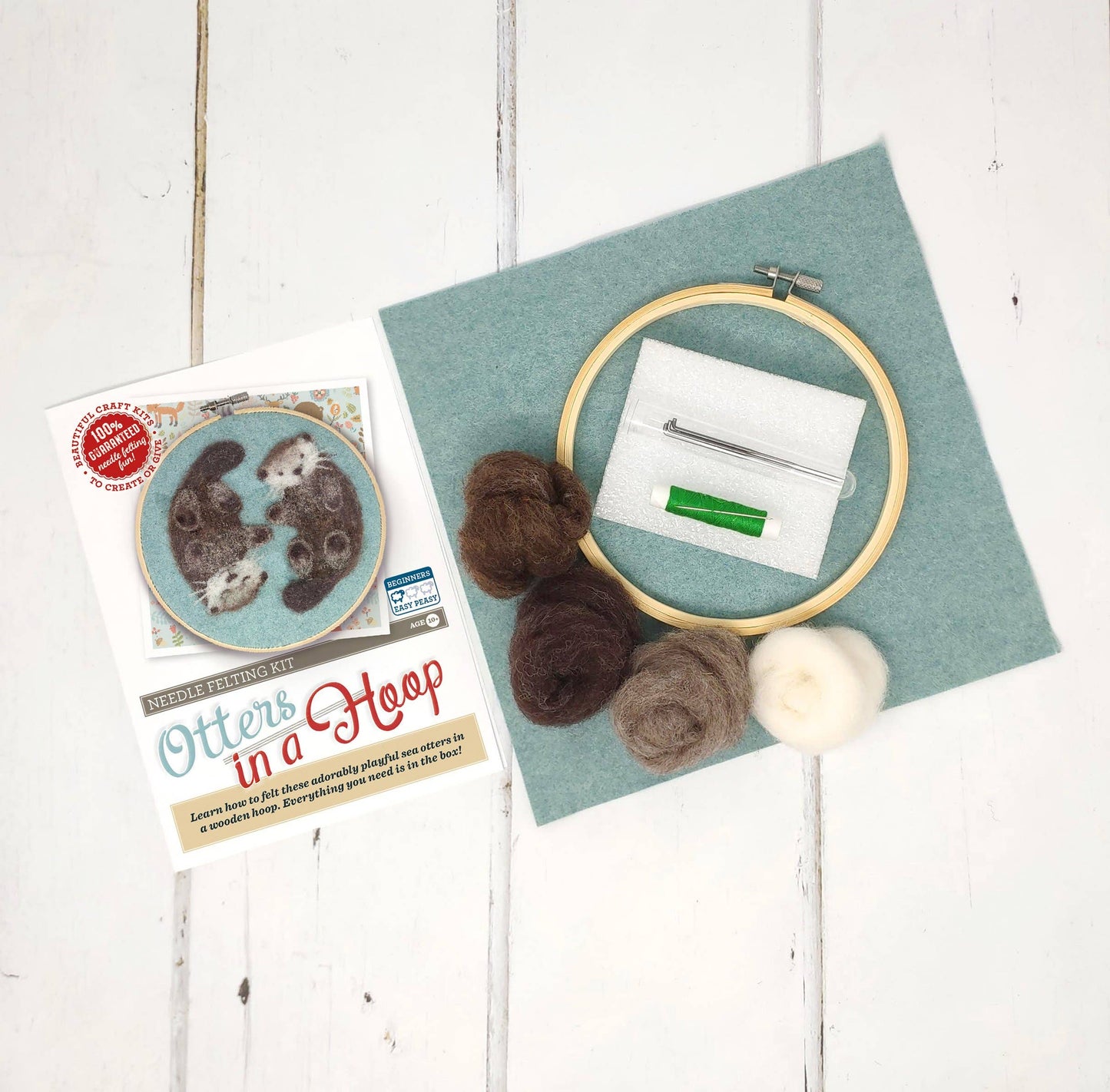 Otters in a Hoop Needle Felting Kit - SLOLife Studio & Mercantile