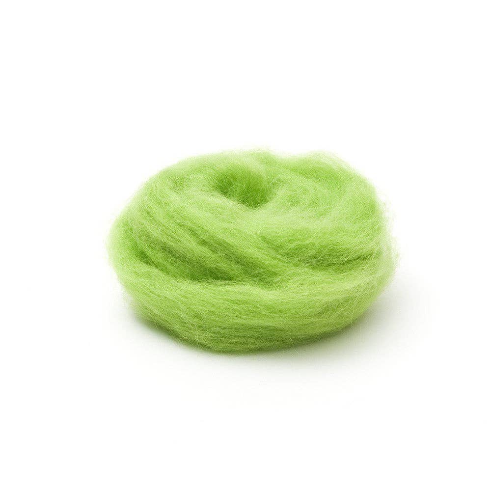Lime Corriedale Wool Roving 1 oz.
