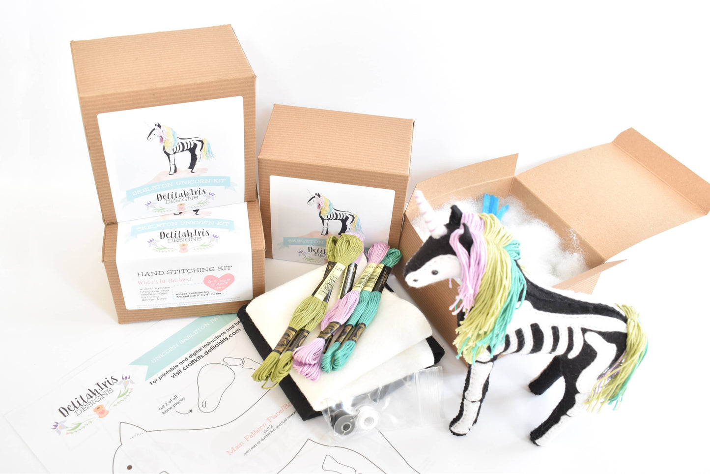 Felt Skeleton Unicorn Sewing Kit