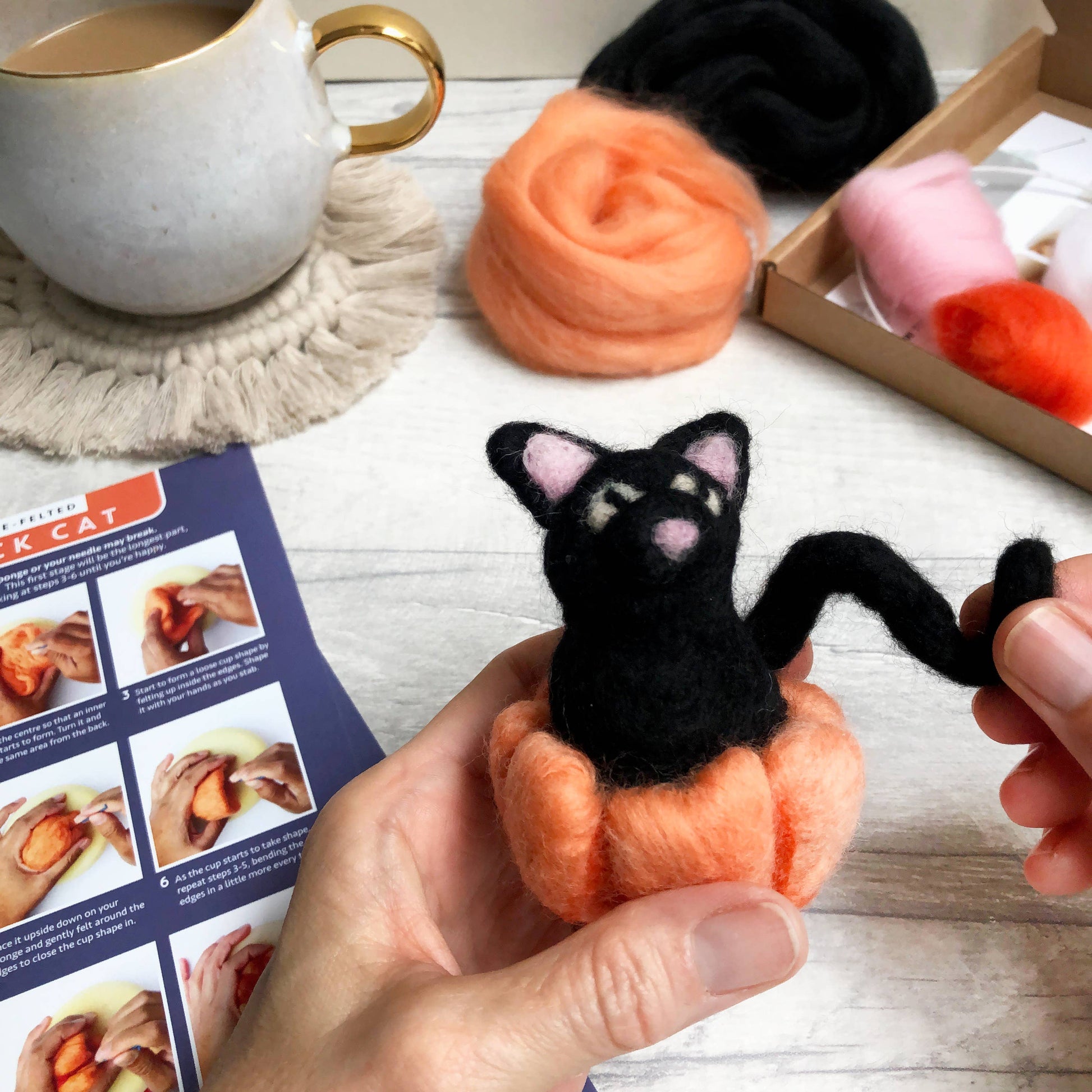 Needle Felted Black Cat - SLOLife Studio & Mercantile