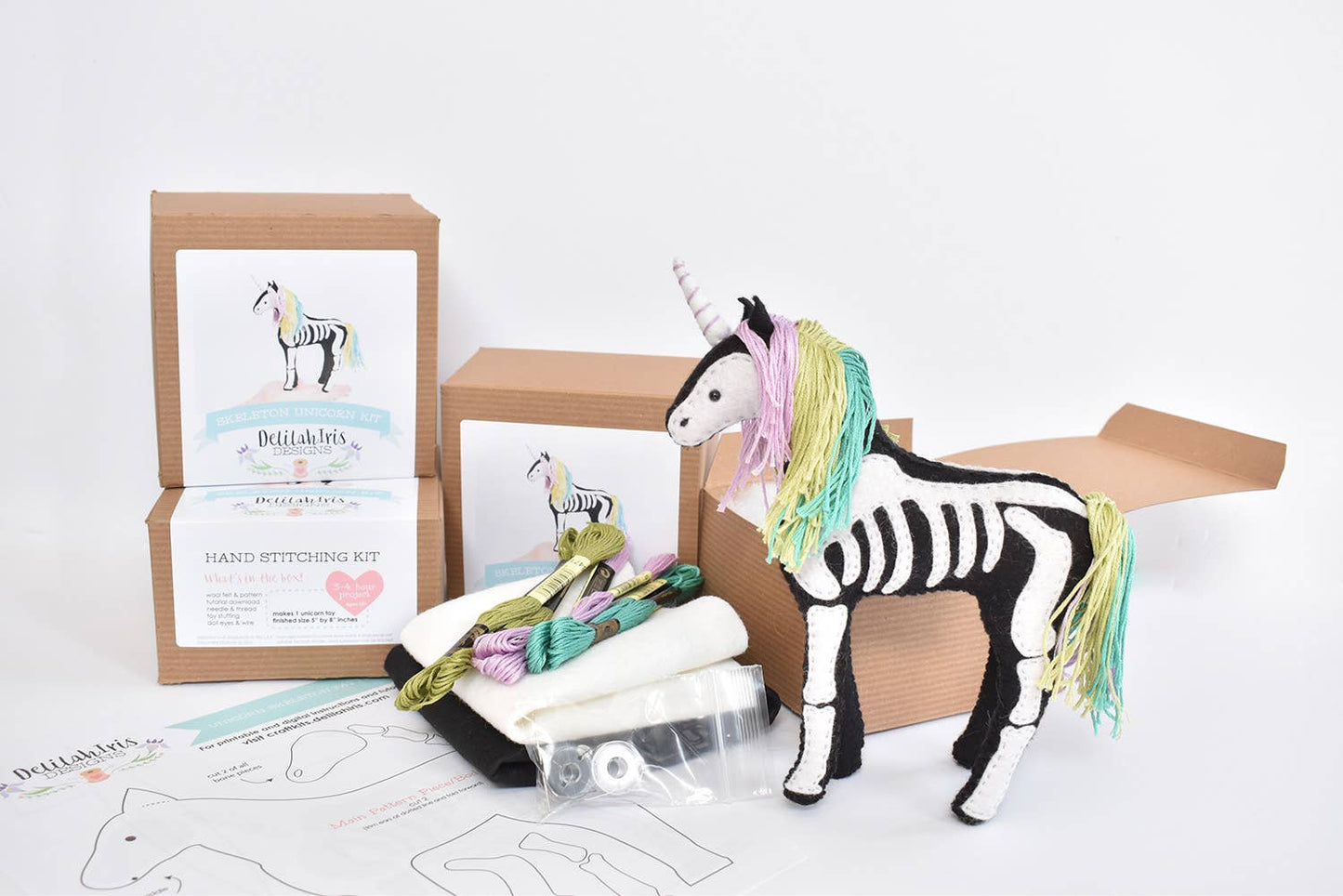 Felt Skeleton Unicorn Sewing Kit