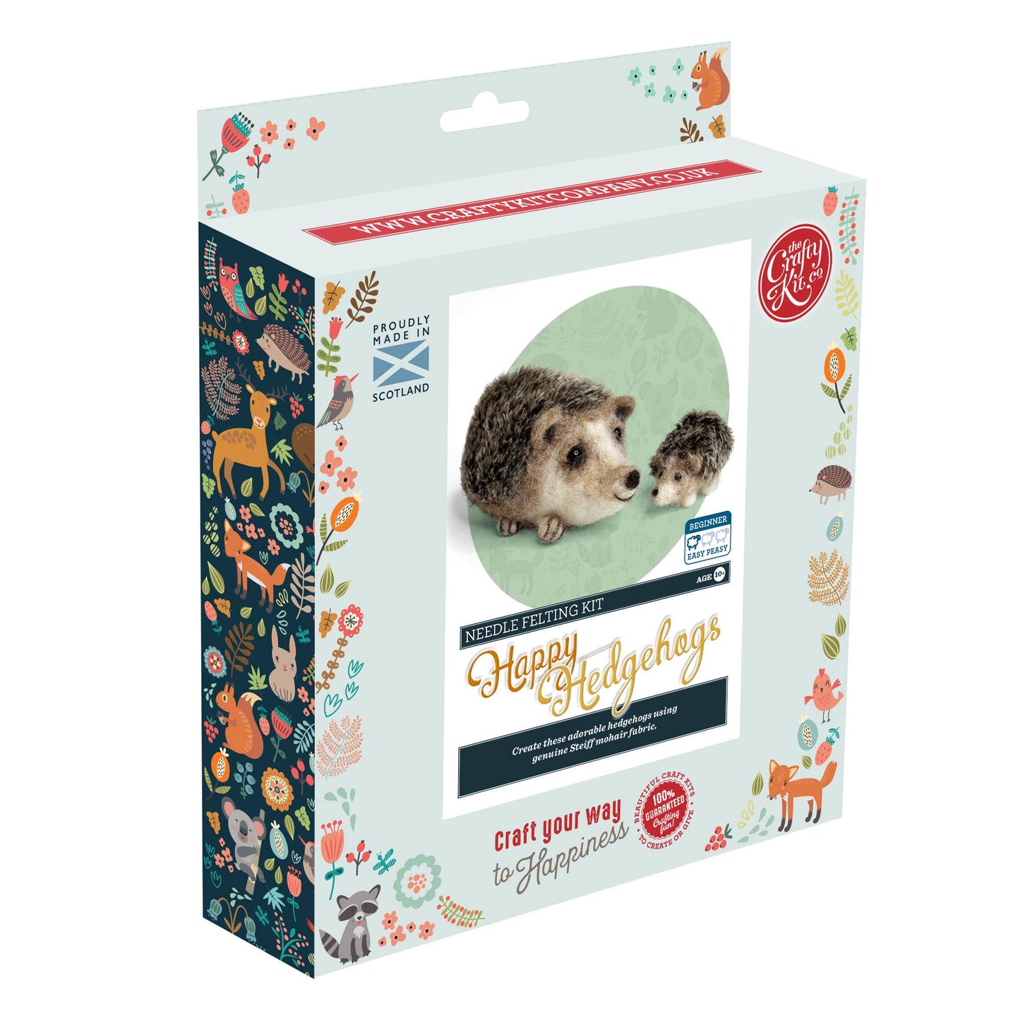 Happy Hedgehogs Needle Felting Kit – DIY Wool Animal Craft for Beginners | Makes 2
