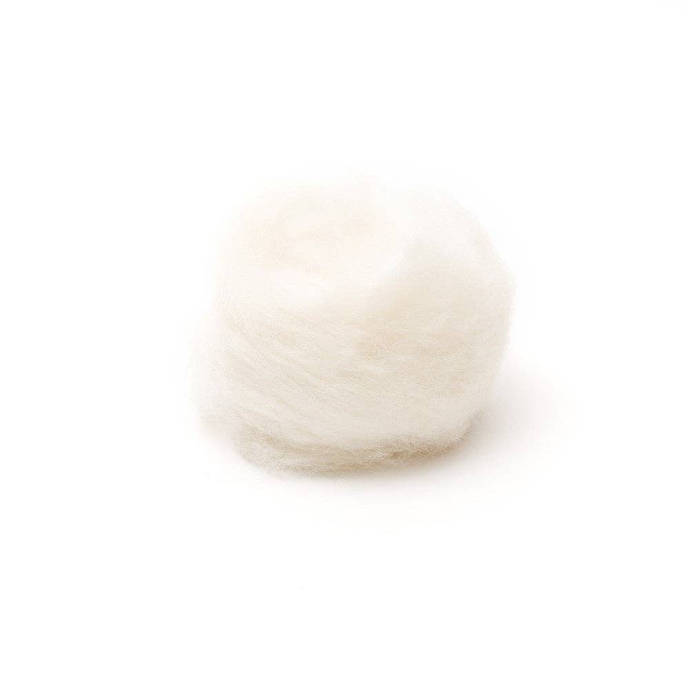 White Corriedale Wool Roving 1 oz.