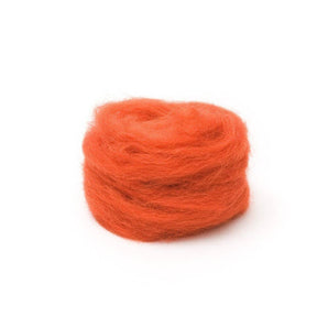 Pumpkin Corriedale Wool Roving 1 oz.