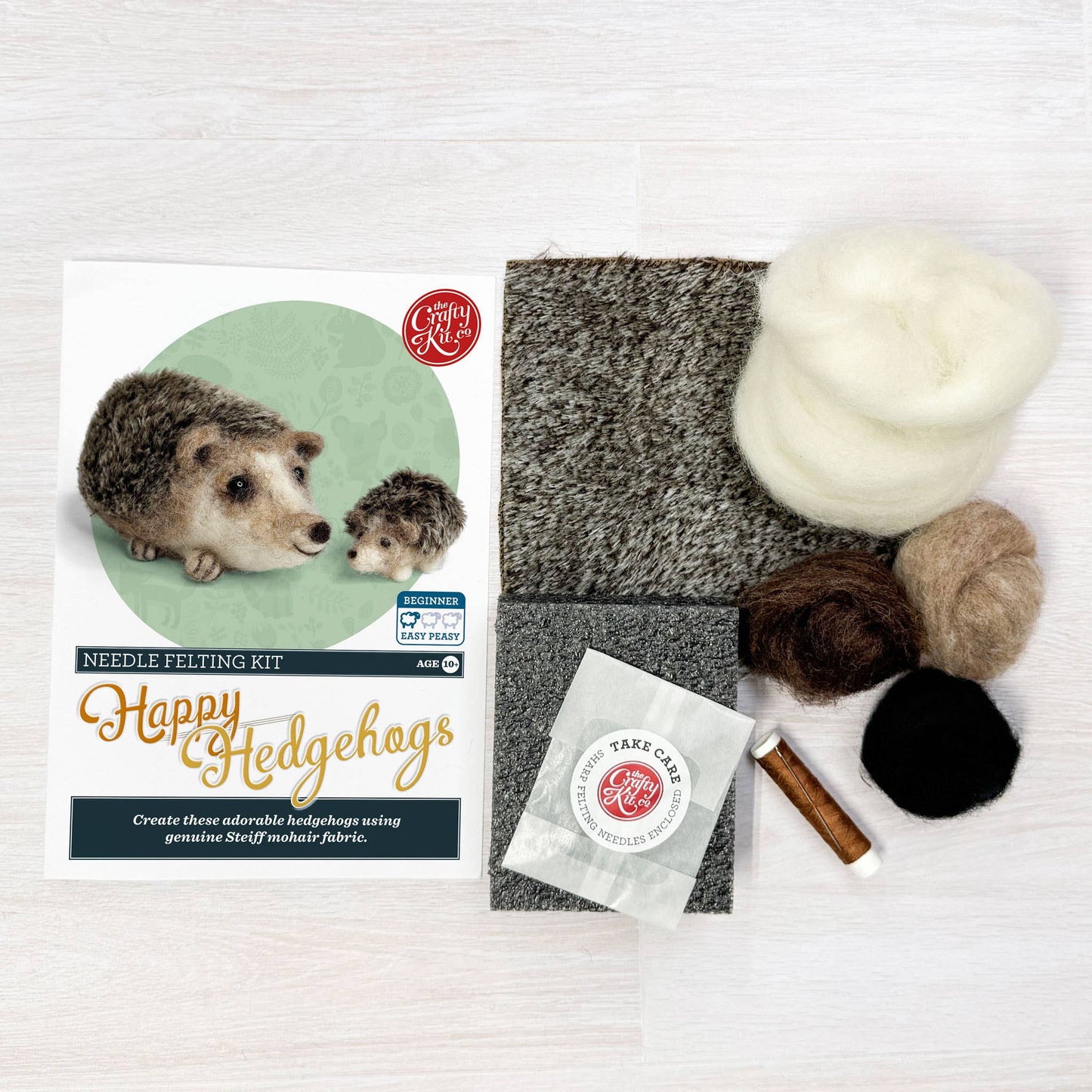 Happy Hedgehogs Needle Felting Kit – DIY Wool Animal Craft for Beginners | Makes 2