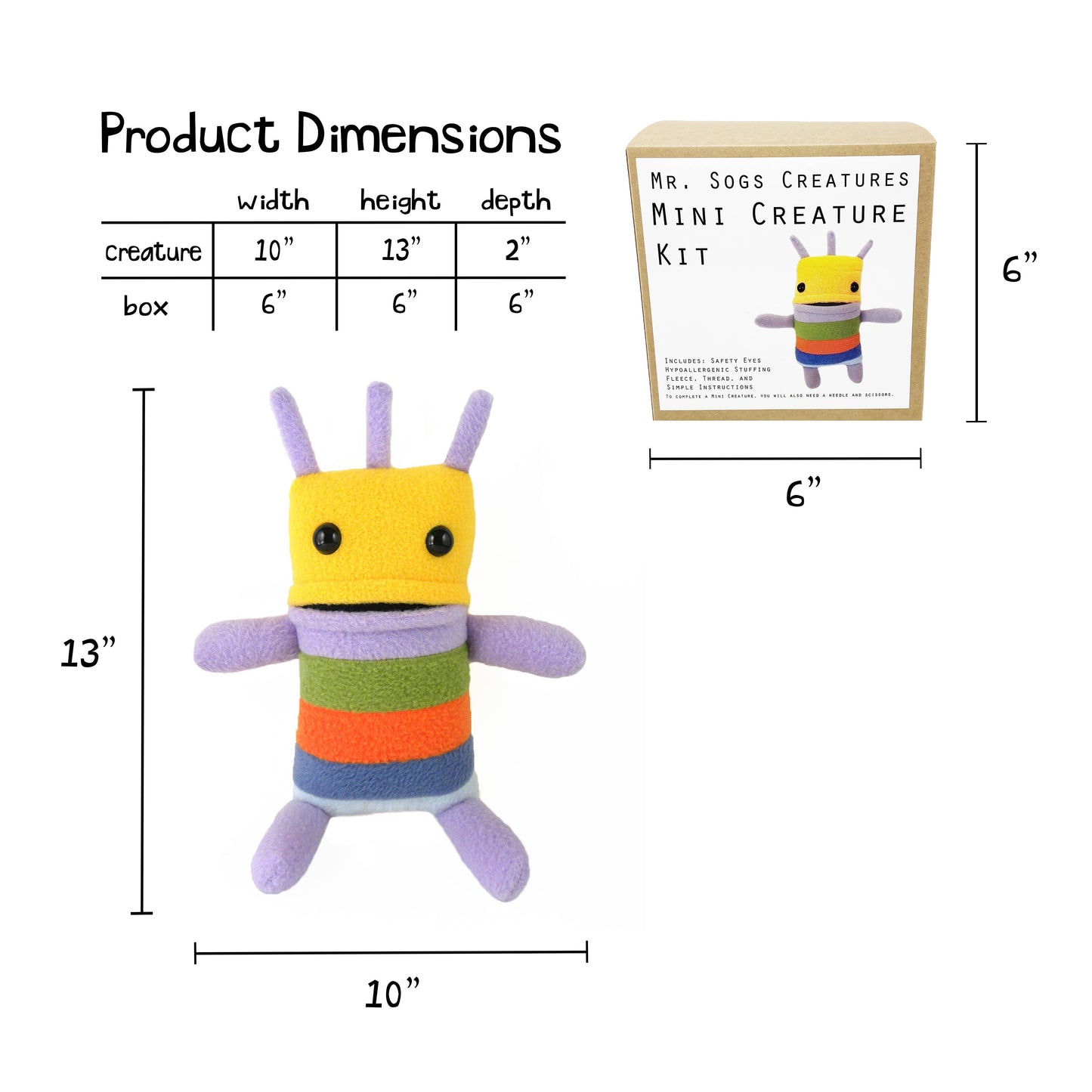 Mini Creature DIY Plush Sewing Kit - Yellow